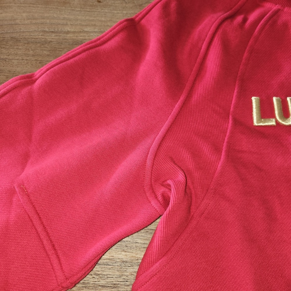 Lululemon Rare New Year Oversized Scuba Sweatshirt Dark Red W Gold. Athletica - Picture 5 of 9